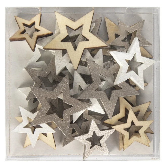 Streudeko - Sterne - Aus Holz - 24 Stück 3 Streudeko - Sterne - Aus Holz - 24 Stück – Bild 3