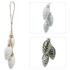 3 Dekohänger - Tannenzapfen - Aus Glas - 1 Set -Geschäft Mit Allgemeiner Auswahl 199576 1