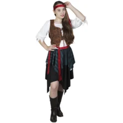 Kostüm - Seeräuberin - Für Erwachsene - 5-teilig - Verschiedene Größen