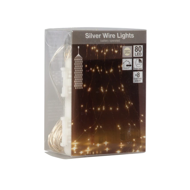 80er LED Lichterdraht - 10 Stränge Mit 8 LEDs 1 80er LED Lichterdraht - 10 Stränge Mit 8 LEDs