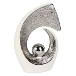 Standdeko - Aus Keramik - Ca. 14 X 5 X 20,5 Cm - Silber