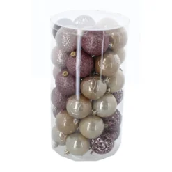 Christbaumkugeln Pink-Mix - Bruchfest - 6 Cm - 37 Stück