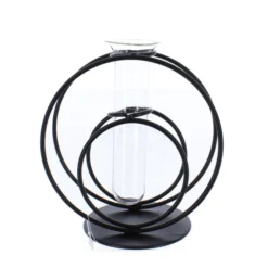 Vase - Reagenzgläser In Ständer - Aus Metall Und Glas - Ca. 12,5 X 8 X 13,5 Cm